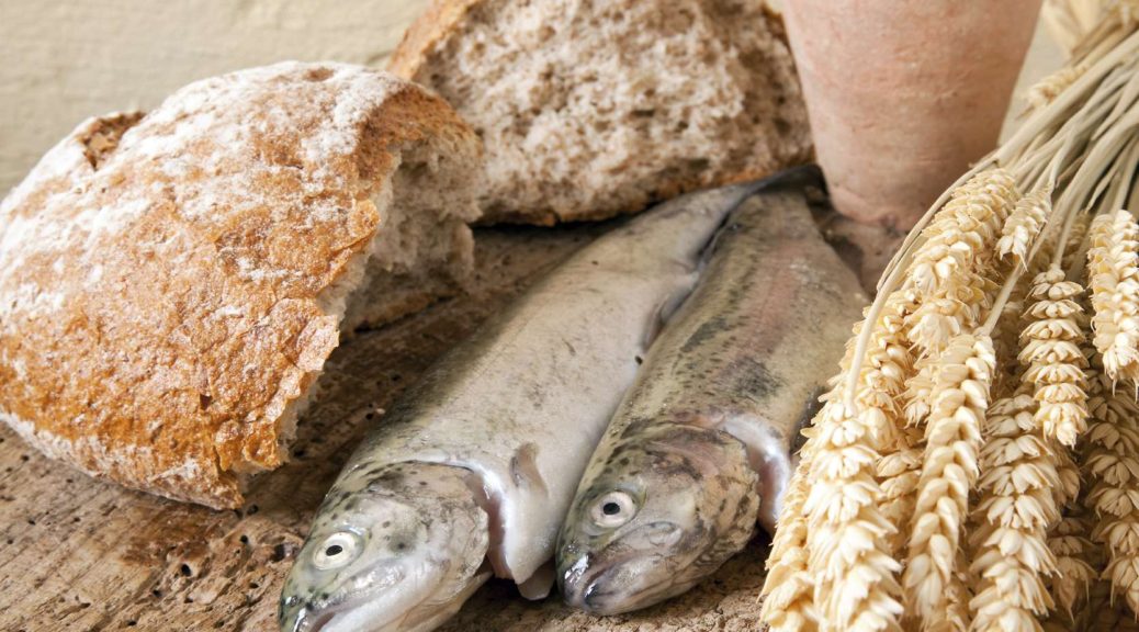 Pan, vino y pescado